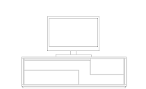 CONTOUR TV CABINET + 32inch TV のイメージ図