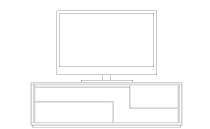CONTOUR TV CABINET + 42inch TV のイメージ図