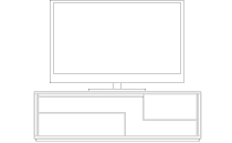 CONTOUR TV CABINET + 52inch TV のイメージ図