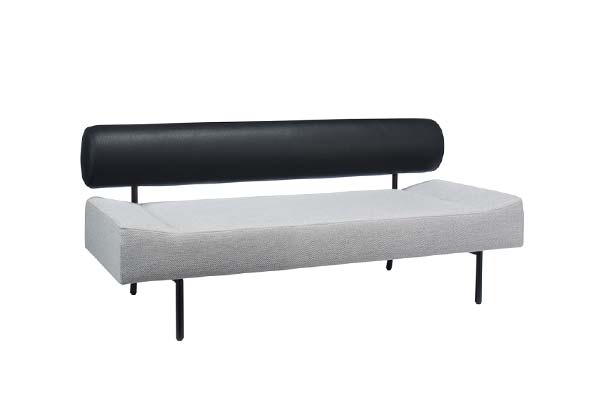 DIVANCO SOFA Round 2 Seater Black �~ Light gray