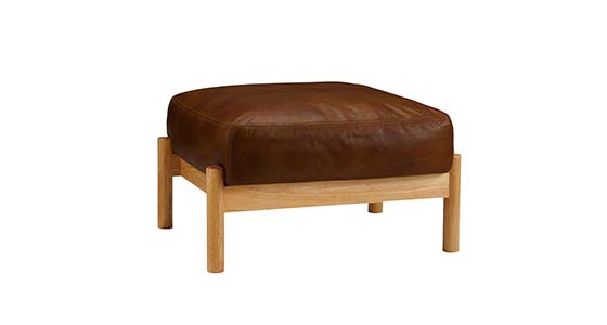 DIMANCHE OTTOMAN Premium Leather Chocolate