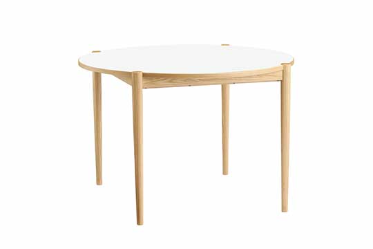 NOVA DINING TABLE ROUND 1100 White ~ Natural