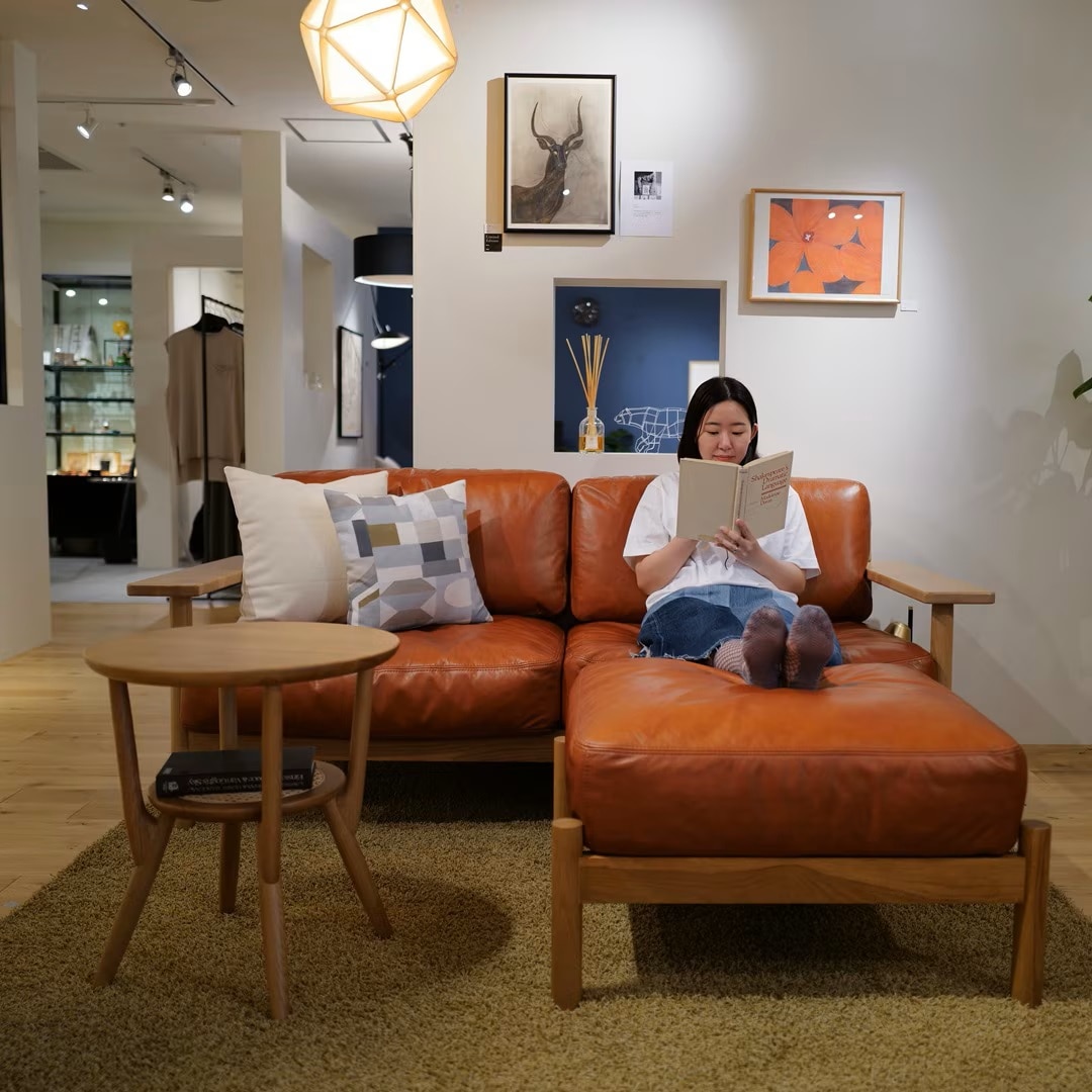 セット】 DIMANCHE SOFA (C3) Leather Premium Marron + DIMANCHE
