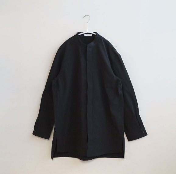【写真】THE HINOKI オーガニックコットン Stand Collar Shirt 0 Black