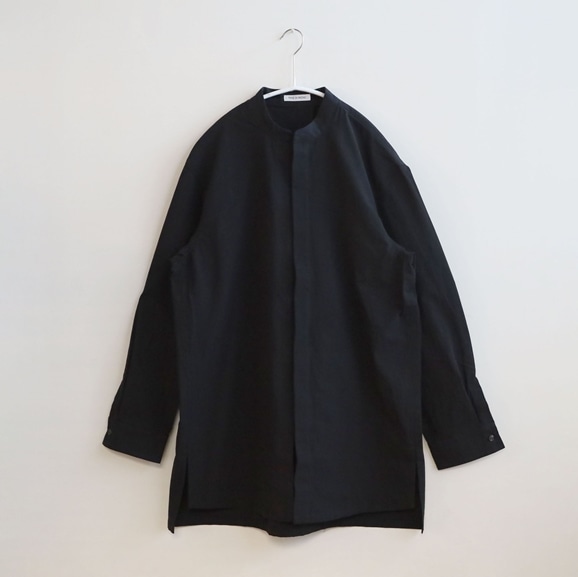 【写真】★THE HINOKI オーガニックコットン Stand Collar Shirt 1 Black