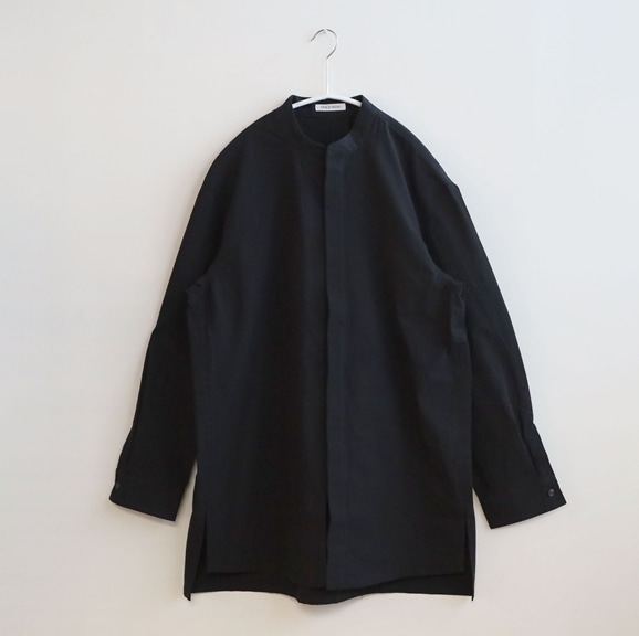 【写真】THE HINOKI オーガニックコットン Stand Collar Shirt 3 Black