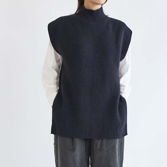 【写真】H& by POOL Wool Sweater Vest Navy 2021AW