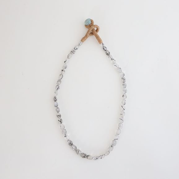 yʐ^zsai Necklace Black Rutile Quartz