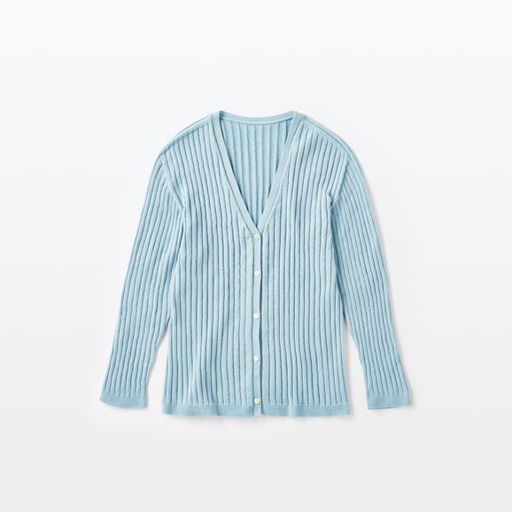 【写真】H& by POOL Cotton Rib cardigan Regular Blue Gray