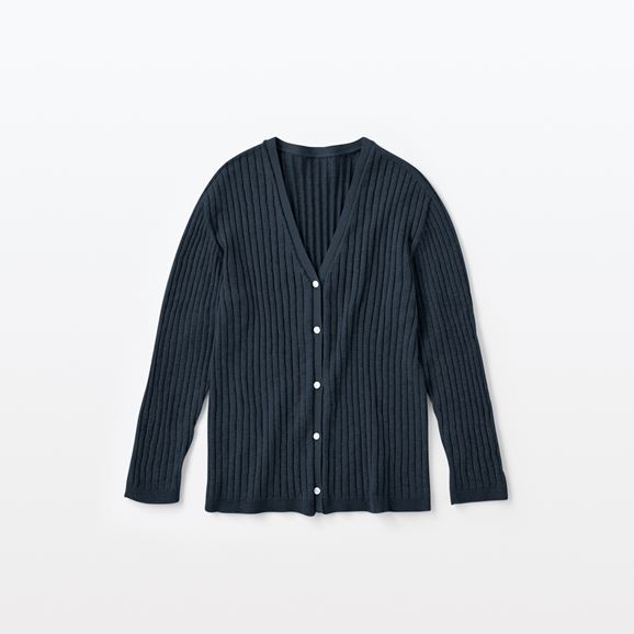 yʐ^zH& by POOL Cotton Rib cardigan Regular Navy