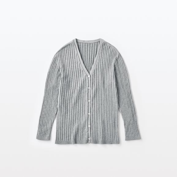 yʐ^zH& by POOL Cotton Rib cardigan Comfort Top Gray