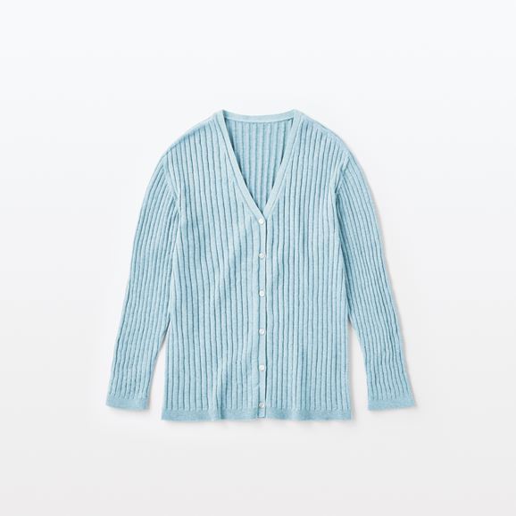 【写真】H& by POOL Cotton Rib cardigan Comfort Blue Gray
