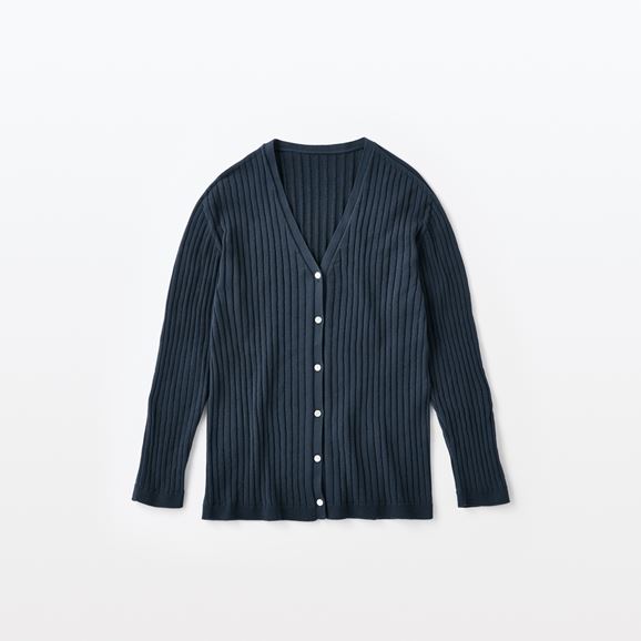yʐ^zH& by POOL Cotton Rib cardigan Comfort Navy