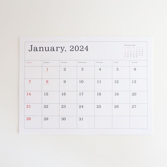 【写真】葛西薫 カレンダー 2024 罫線あり