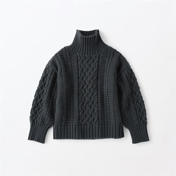 【写真】H& by POOL Cable Sweater Charcoal