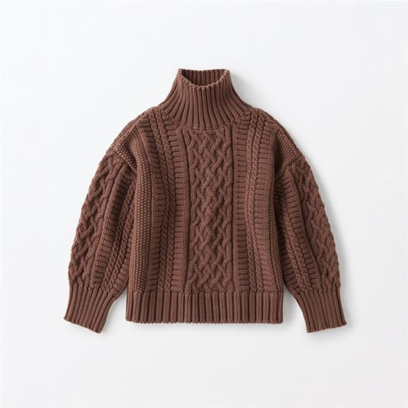 【写真】H& by POOL Cable Sweater Brown