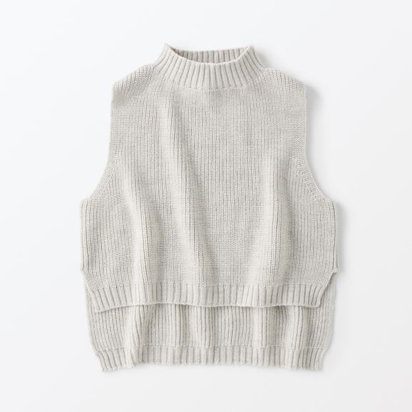yʐ^zH& by POOL Cropped Vest Silver Gray
