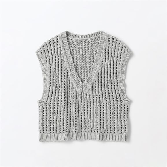 yʐ^zH& by POOL Cotton Mesh Vest Top Gray