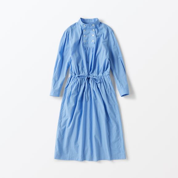 yʐ^zH& by POOL Stand-UP Collar One-Piece Dobby Blue
