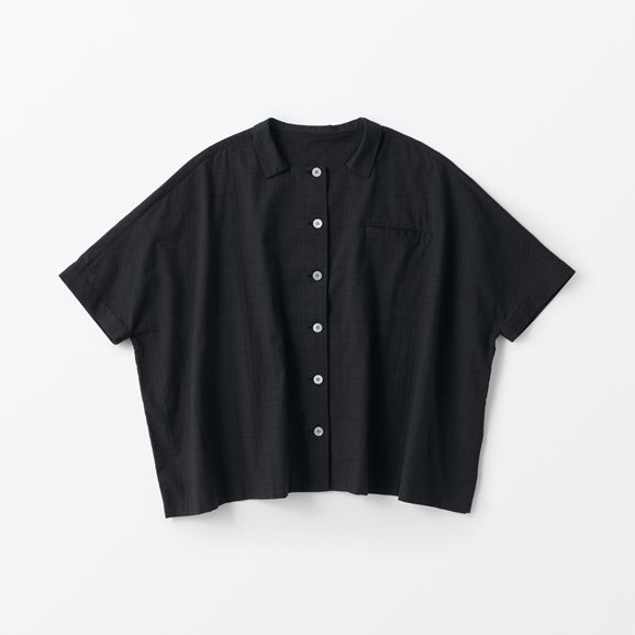 H& by POOL Wide Shirt Dobby Black