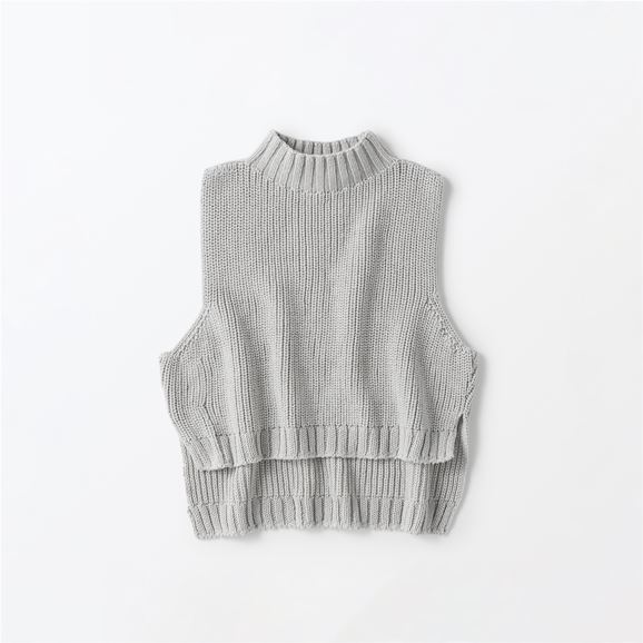 yʐ^zH& by POOL Cotton Linen Cropped Vest Gray