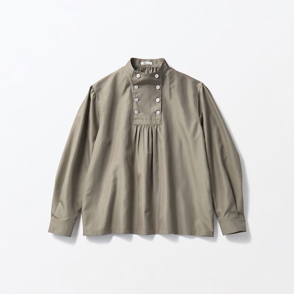 H& by POOL Stand-Up Collar Blouse Greige