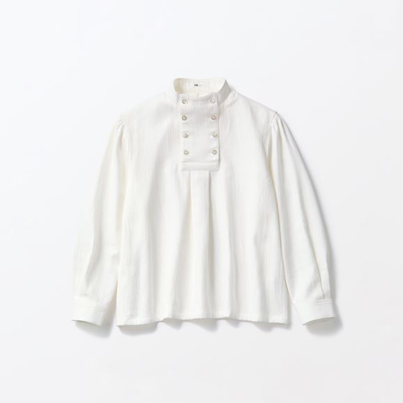 H& by POOL Stand-Up Collar Blouse Off White