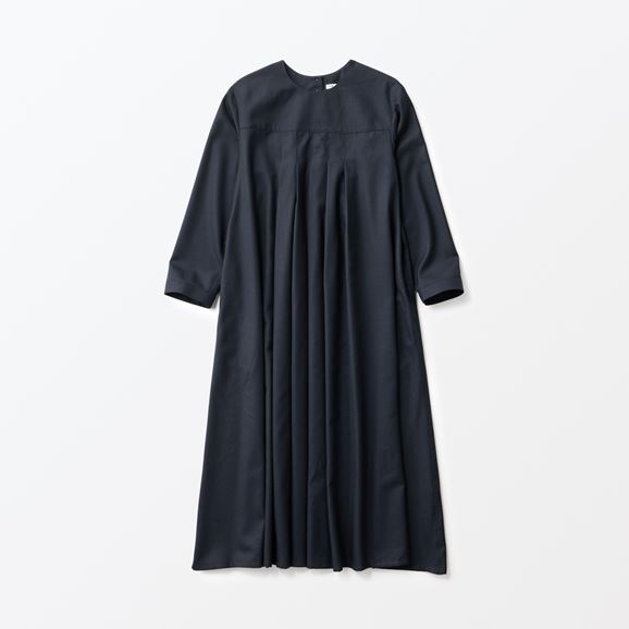yʐ^zH& by POOL Front Gathered One-Piece Navy Check