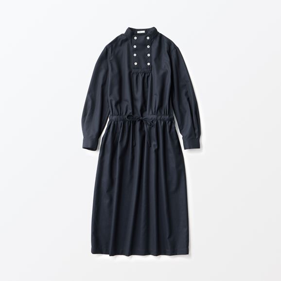 yʐ^zH& by POOL Stand-Up Collar One-Piece Navy Check