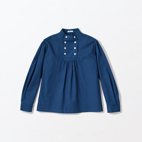 �y�ʐ^�zH& by POOL Stand-UP Collar Blouse Indigo