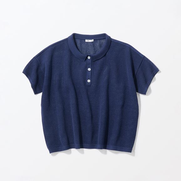 �y�ʐ^�zH& by POOL Cotton Knit Shirt Navy