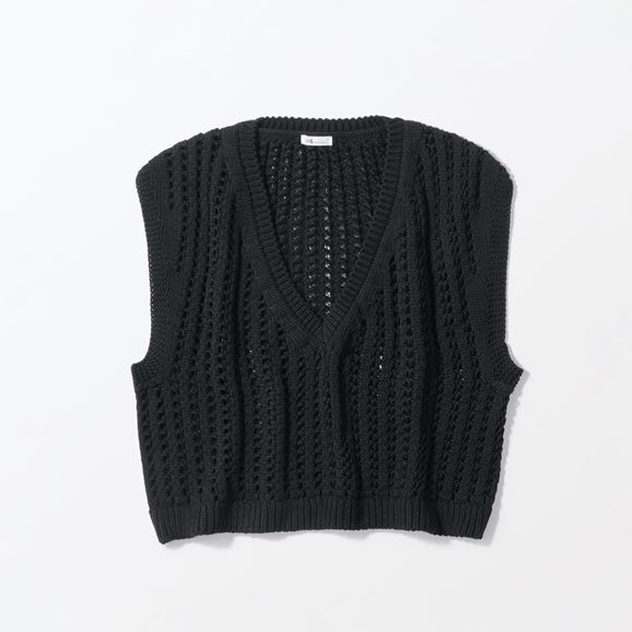 �y�ʐ^�zH& by POOL Cotton Mesh Vest Black