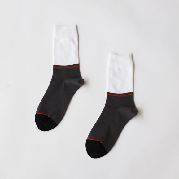 �y�ʐ^�zIDEE Composition Socks Neon Border L �I�����W