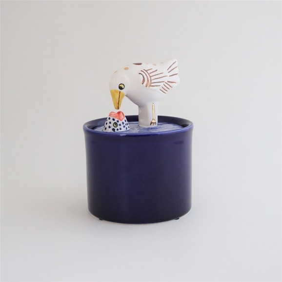 yʐ^zyԕizLisa Larson Jar with Lid bird & fish