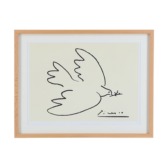 定番品】パブロ・ピカソ 「Dove of Peace」ナチュラルフレーム