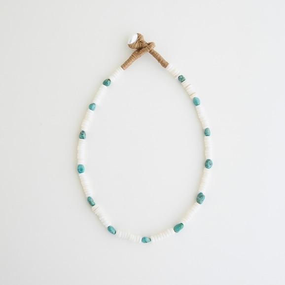 yʐ^zsai Necklace Shell & Turquoise