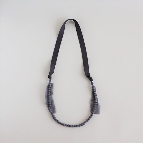 yʐ^zsai Necklace Pearl Gray