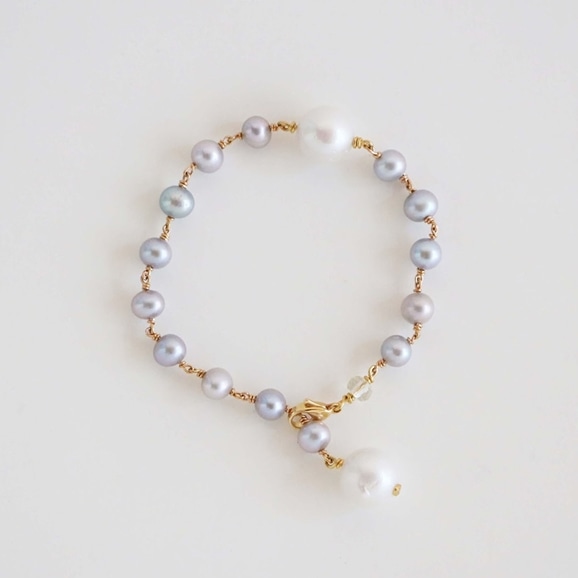 yʐ^zsai Bracelet Pearl Gray & Pearl White