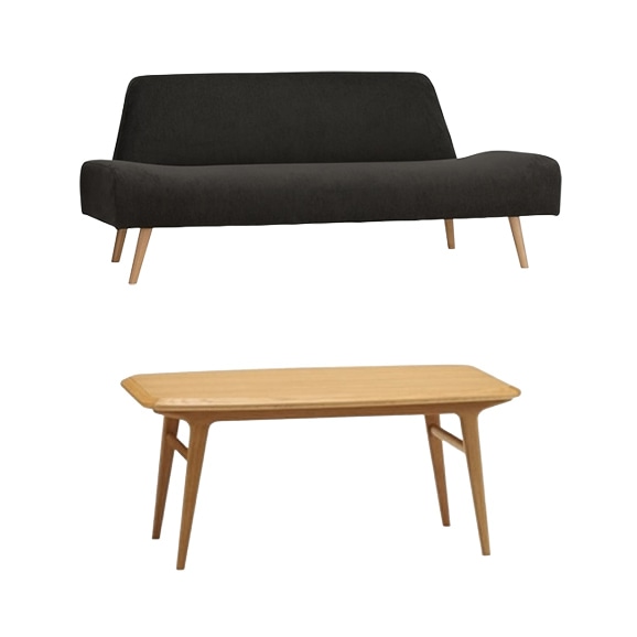 �y�ʐ^�z�y�Z�b�g�z AO SOFA (2) Charcoal + IKI LOW TABLE
