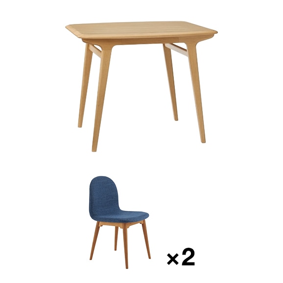 �y�ʐ^�z�y�Z�b�g�z IKI DINING TABLE 900 + COCHONNET CHAIR Navy×2