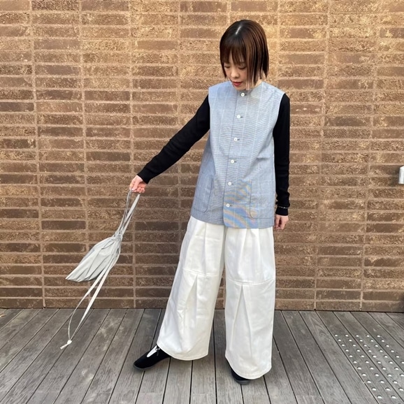 �y�ʐ^�z�y�g��159cm�zH& by POOL Vest Black Check