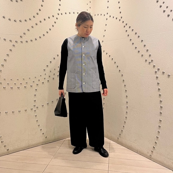 �y�ʐ^�z�y�g��154cm�zH& by POOL Vest Black Check