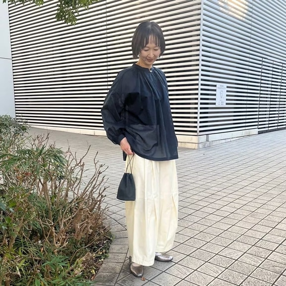 �y�ʐ^�z�y�g��165cm�zH& by POOL Church Blouse Navy