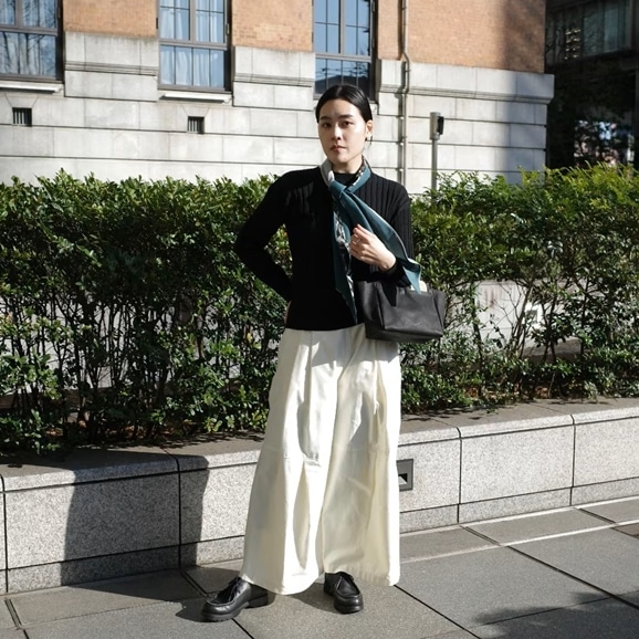 �y�ʐ^�z�y�g��165cm�zH& by POOL Wide Pants Off White
