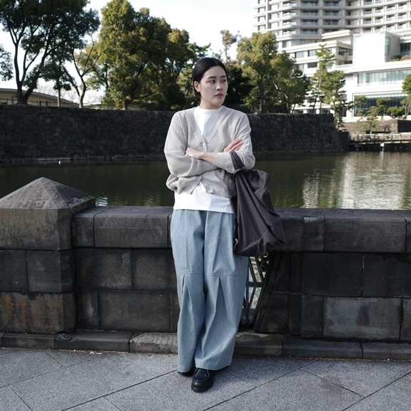 �y�ʐ^�z�y�g��165cm�zH& by POOL Cotton Cardigan Ivory