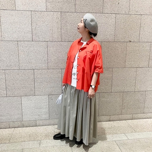 �y�ʐ^�z�y�g��161cm�zH& by POOL Wide Shirt Red