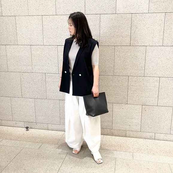 �y�ʐ^�z�y�g��165cm�zH& by POOL Wide Pants White