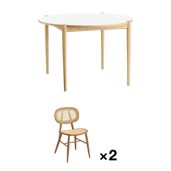 【写真】NOVA DINING TABLE ROUND 1100、CONVENTO CHAIR×2