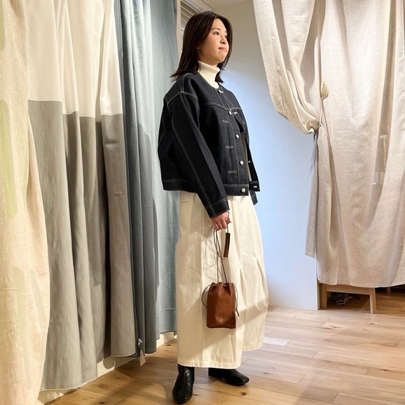 �y�ʐ^�z�y�g��164cm�zH& by POOL No Collar Denim Jacket Indigo Assort Non Wash