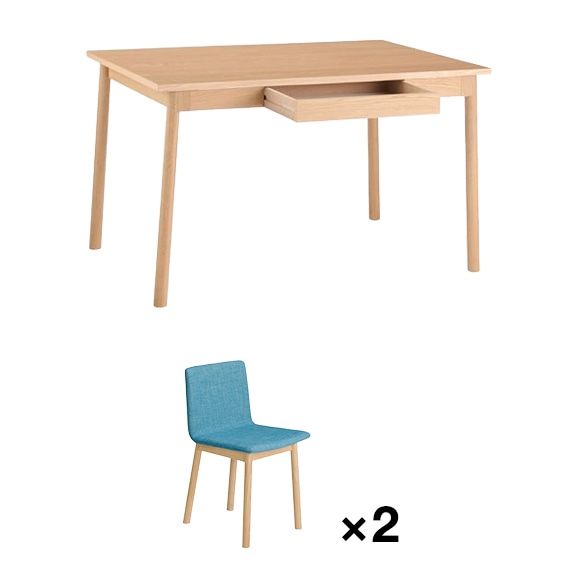 �y�Z�b�g�z STILT TABLE 1200 Natural + STILT CHAIR Blue ×2